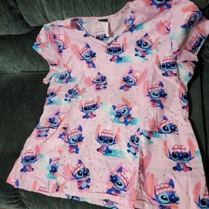 Disney stitch scrub top